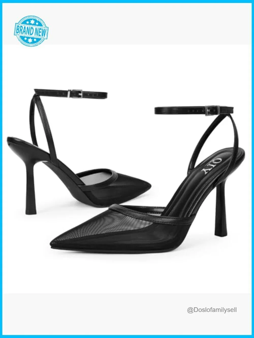 Closed Toe Ankle Strap Heels Women Pumps Pointed Toe Stiletto Wedding Dress